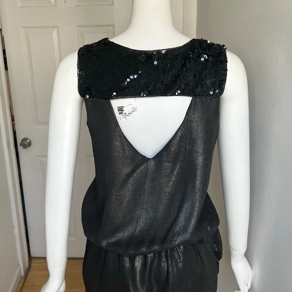 NWT Suite Blanco Woman Silver Black Mini Dress Size M Holidays Party Cocktail - Picture 5 of 11